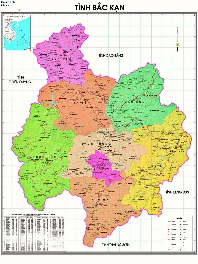 Bản đồ hành chính tỉnh Bắc Kạn