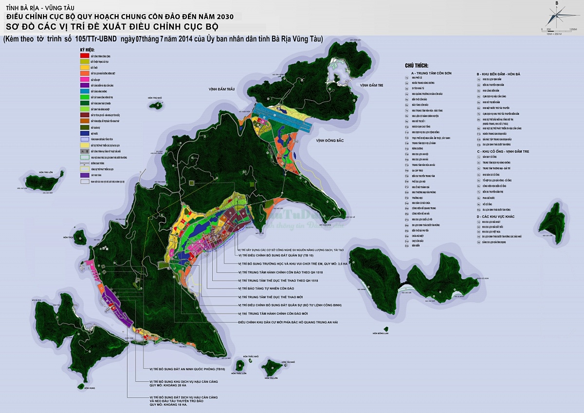 Bản đồ quy hoạch chung huyện Côn Đảo đến năm 2030