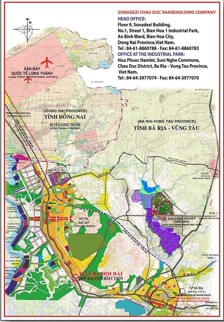 Bản đồ quy hoạch khu công nghiệp Sonadezi Châu Đức