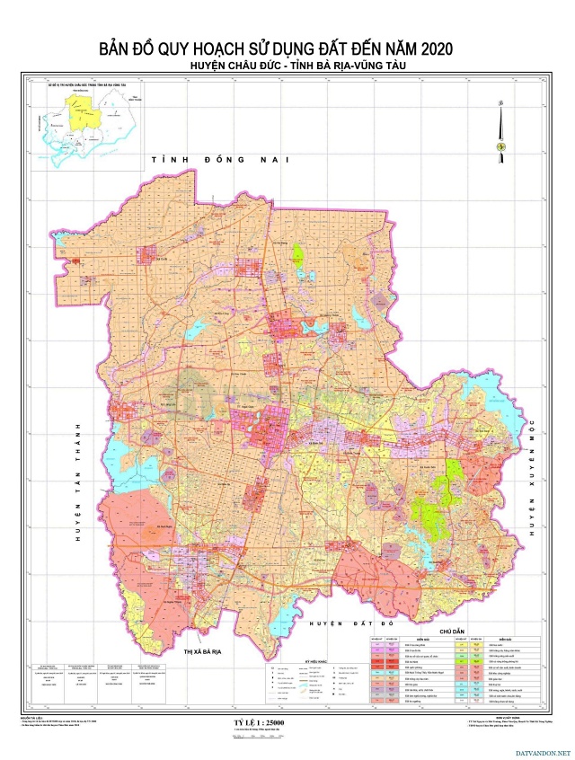 Bản đồ quy hoạch sử dụng đất huyện Châu Đức 