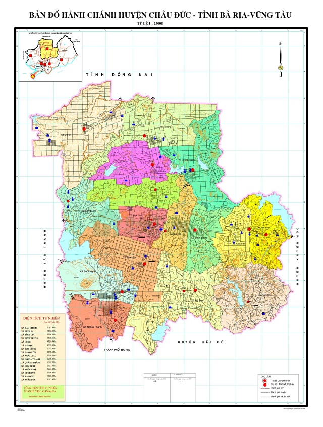 Bản đồ hành chính huyện Châu Đức