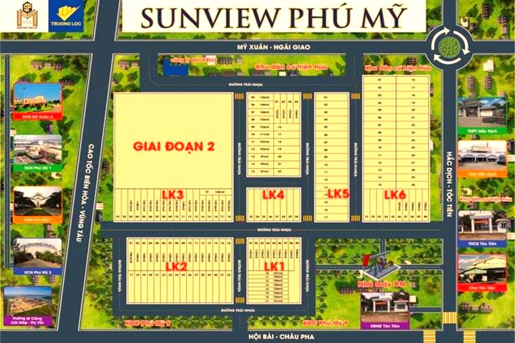 Mặt bằng dự án Sunview Phú Mỹ