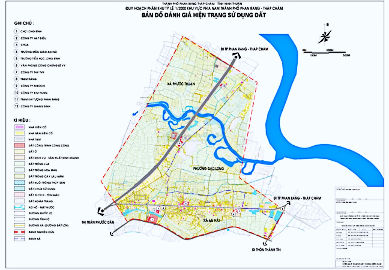 Bản đồ quy hoạch đánh giá hiện trạng sử dụng đất Khu vực phía Nam thành phố Phan Rang-Tháp Chàm