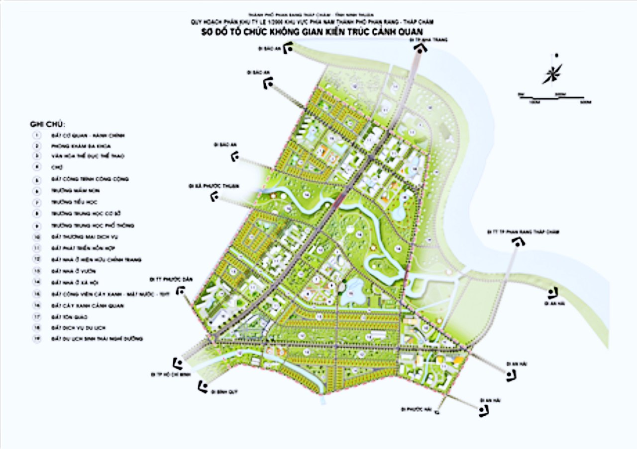 Bản đồ quy hoạch tổ chức không gian kiến trúc cảnh quan Khu vực phía Nam thành phố Phan Rang-Tháp Chàm