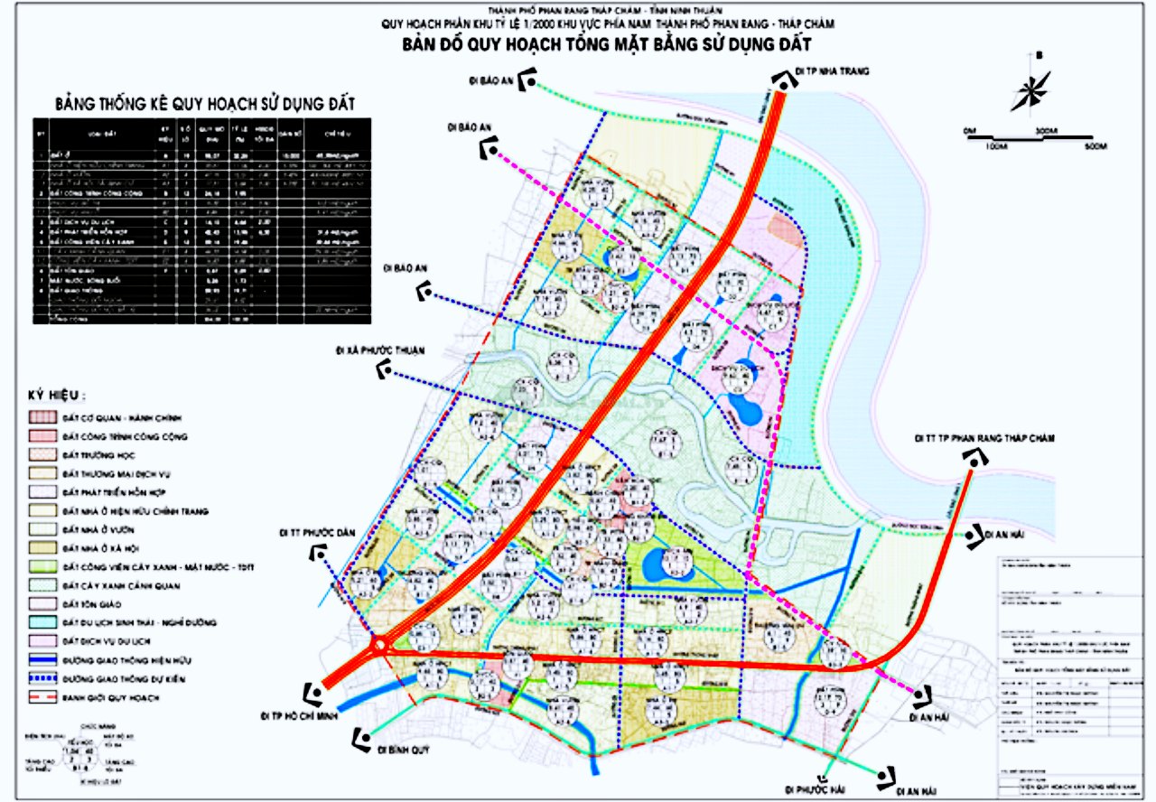 Bản đồ quy hoạch tổng mặt bằng sử dụng đất Khu vực phía Nam thành phố Phan Rang-Tháp Chàm