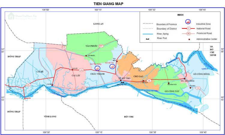 Vị trí địa lý của Tiền Giang