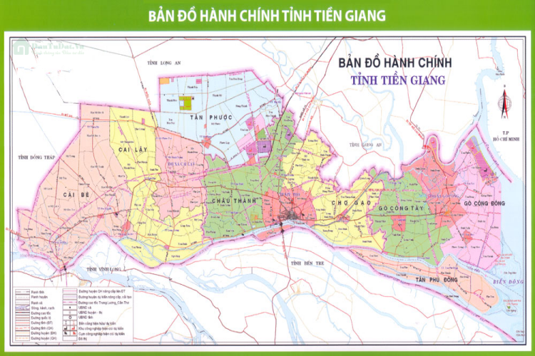 Bản đồ hành chính Tiền Giang